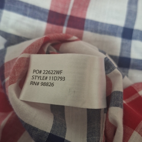 NWT U.S POLO ASSN Mens Red White Blue Plaid Button Up Short Sleeve Shirt Sz Med - Picture 8 of 9